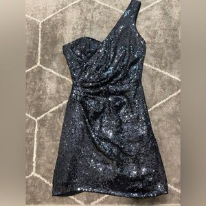 One shoulder sparkle dress